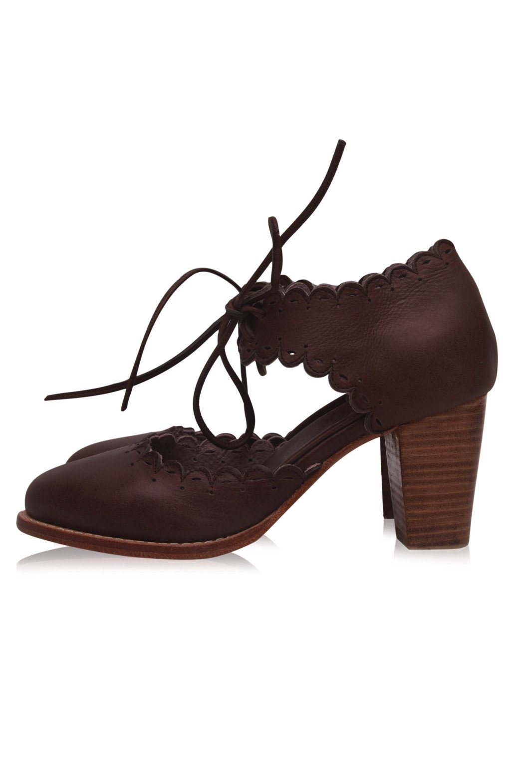 Dance Queen Scalloped Leather Heels