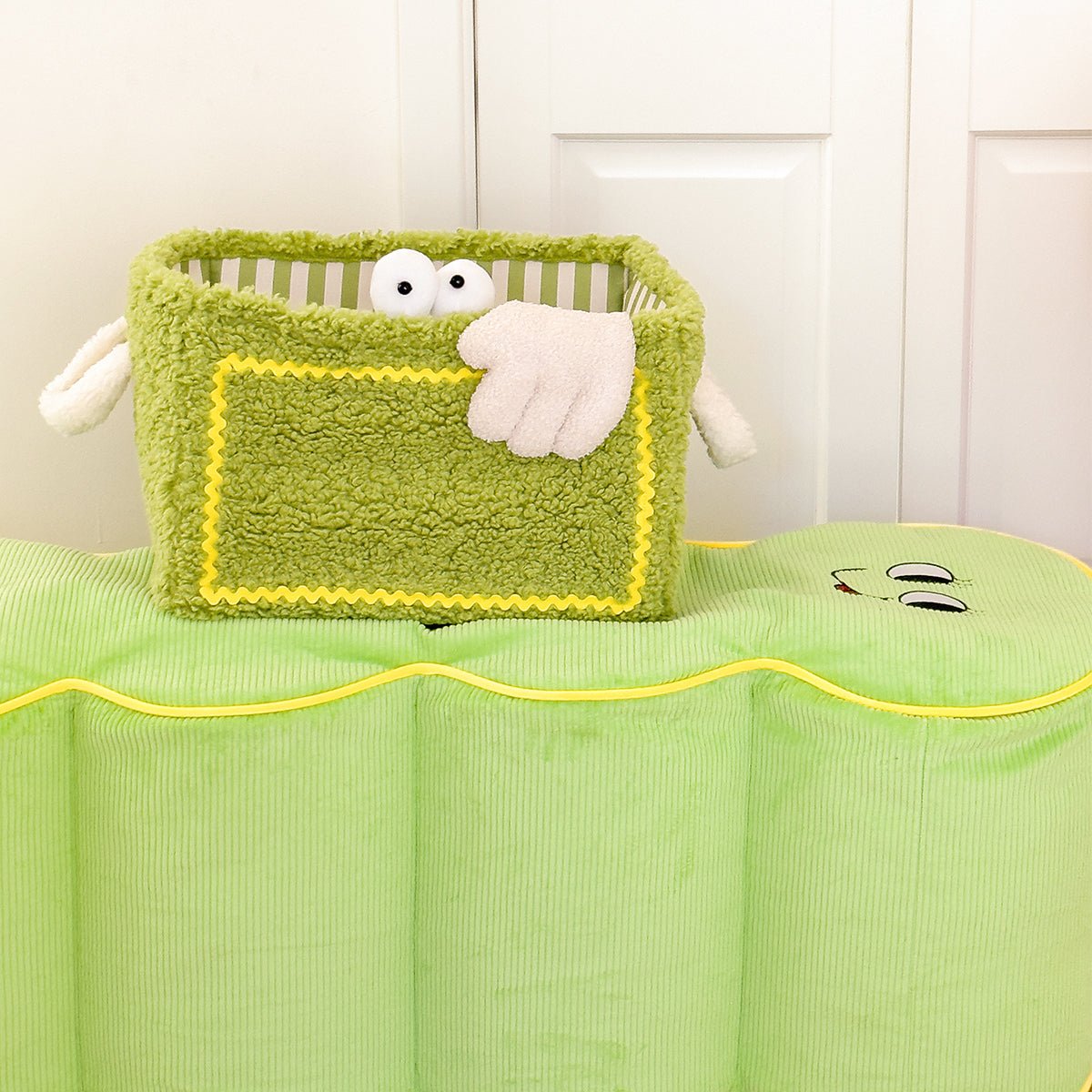 Quirky Monster Striped Storage Basket